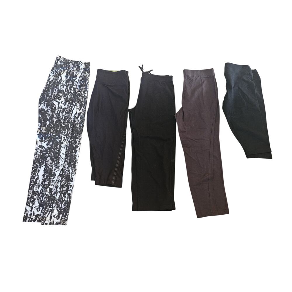 Lot of 5 Workout Leggings Pants Womens Sz L Jockey Inc Avani Brands Activewear